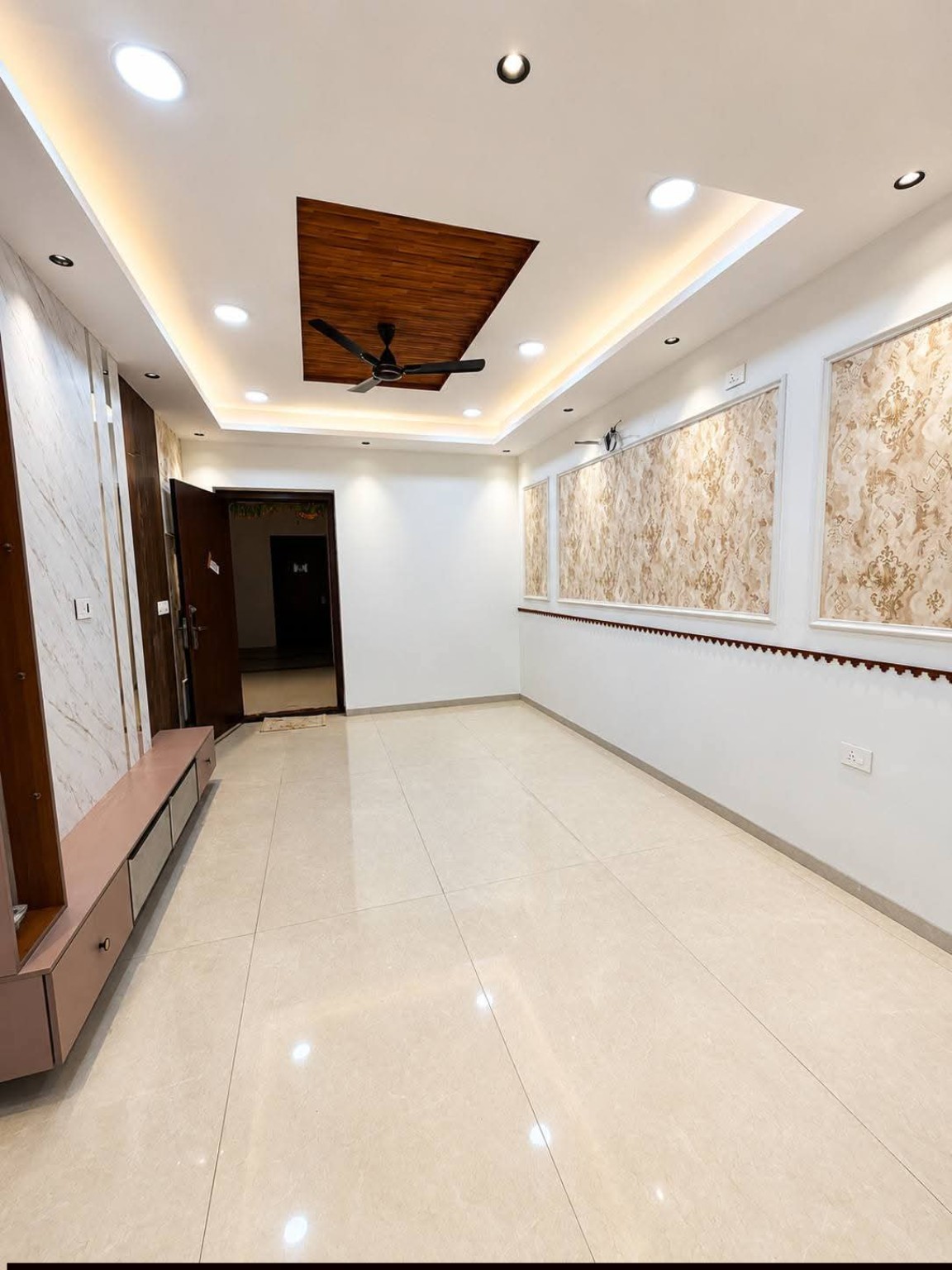 Warm contemporary interior with custom woodwork