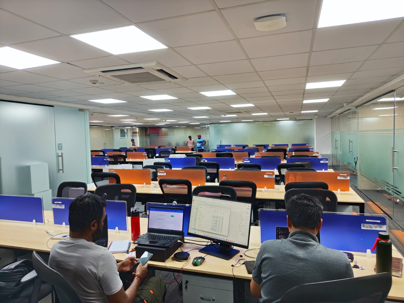 Open plan office workspace